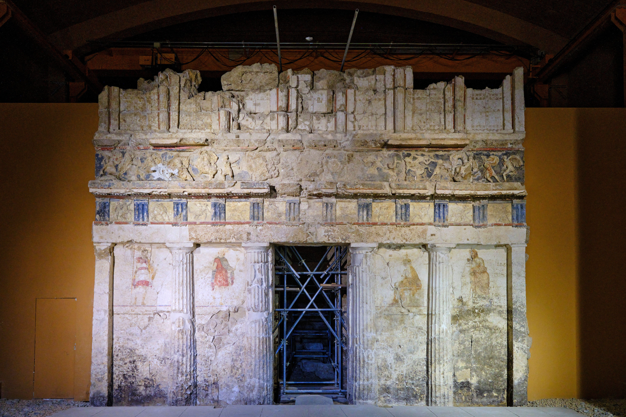 A close-up of the Tomb of the Palmettes from the 3rd century BC.